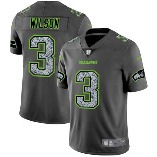 Men Seattle Seahawks #3 Wilson Nike Teams Gray Fashion Static Limited NFL Jerseys->pittsburgh steelers->NFL Jersey